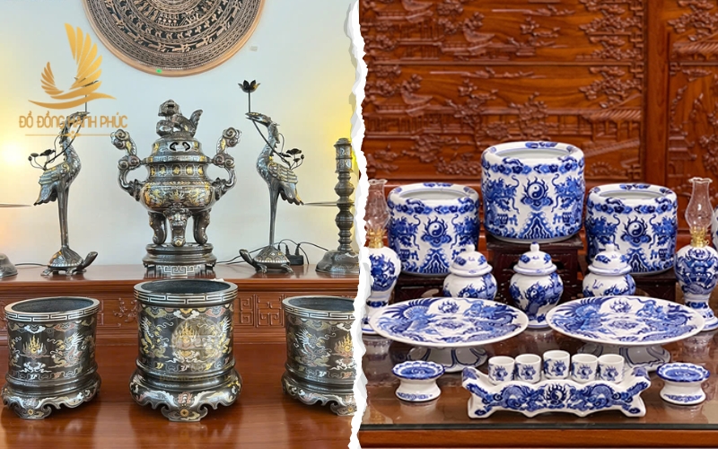 So sánh đồ Đồng thờ với đồ Gốm thờ nên mua loại nào tốt nhất