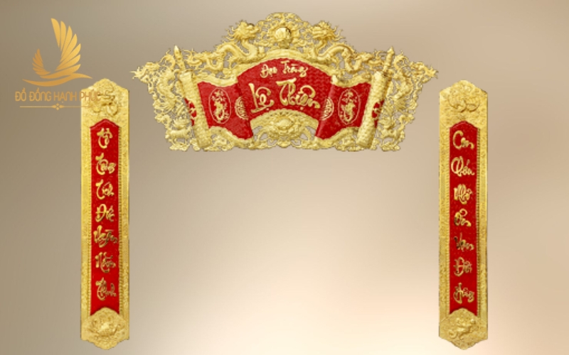 Cuốn thư câu đối bằng Đồng