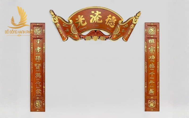 Cuốn thư câu đối bằng Gỗ