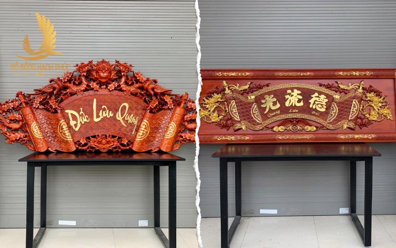 Phân biệt cuốn thư và hoành phi chữ Đức Lưu Quang